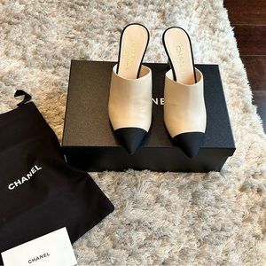 Chanel Mules with Pearl Heels - Brand New in Box